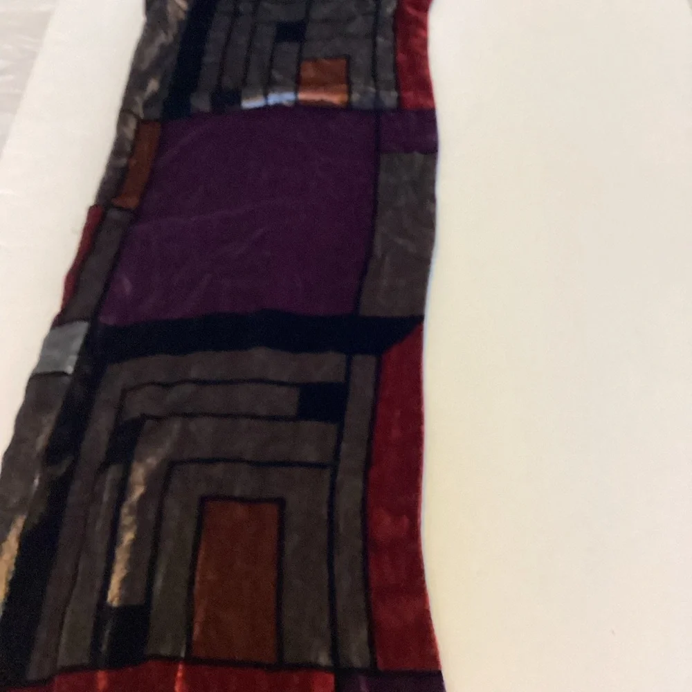 Frank Lloyd Wright Silk Velvet Scarf MOMA Licensed Geometric Design